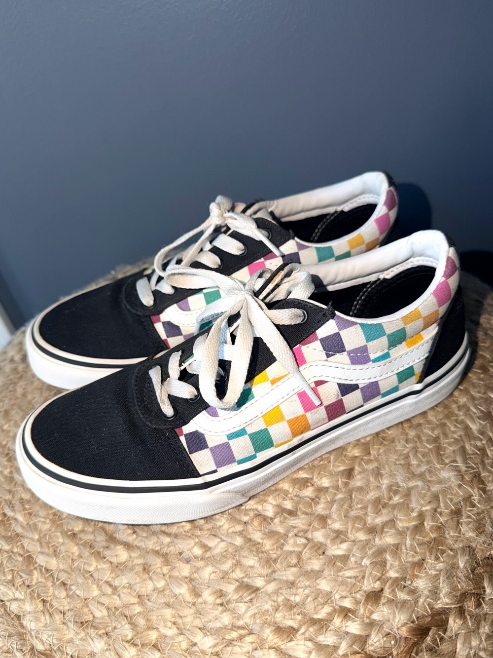 Vans Big Kid Checkered Sneakers Size 4.5
